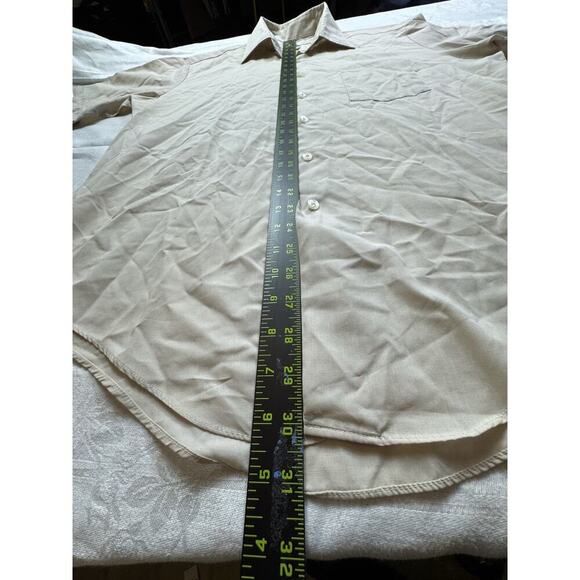 Vintage Sears Men's Short Sleeve Button Up Perma‎ Press 16.5" Shirt Distressed - Picture 6 of 10